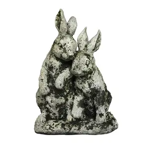 水泥夫妇兔子雕像花园水泥动物