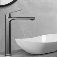 Robinet de lavabo en alliage de zinc chromé de qualité hôtelière, mitigeur à levier unique pour appartement haut de gamme, approvisionnement en gros