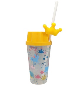 Festa di <span class=keywords><strong>compleanno</strong></span> a tema dinosauro festa 600ML con coperchio e paglia di dinosauro bicchieri di plastica - Product Image 1