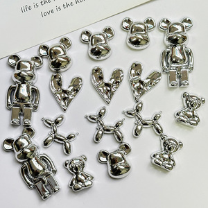 Zili specchio cromato Bear Charm custodia per telefono toppe Decorative fai da te accessori per capelli acrilici decorazione - Product Image 2