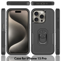 Coque de téléphone portable pour iPhone 15 Pro 14 Plus 13 12 11 16Pro Max TPU PC 2 en 1 support de bague de doigt support magnétique support coque de téléphone
