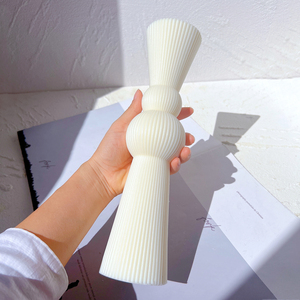 <span class=keywords><strong>Stampo</strong></span> Cilindrico in Silicone per Cera di Soia a Strisce Astratte Geometriche Decorative, <span class=keywords><strong>Stampo</strong></span> per Candela a Colonna Romana a Coste - Product Image 3