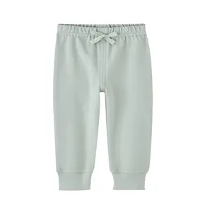 Solid Color Pure Cotton High Quality New Born Infant Baby Long Sweat Pants Trousers