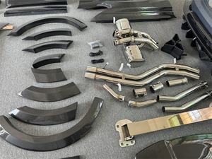 Jupe latérale de pare-chocs avant en Fiber de carbone de style M pare-chocs arrière aileron arrière capot garde-boue tuyau d'échappement pour Audi Q8 Kit de carrosserie - Product Image 5