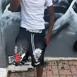 Custom French Terry Cotton Digital Printing <b>Vintage</b> Distressed Acid Wash Oversized Y2K <b>Shorts</b> for <b>Men</b> - Product Image 4