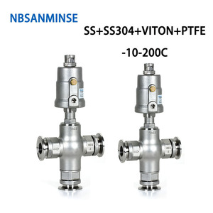 Vanne à siège incliné en acier inoxydable NBSANMINSE DN25, vanne de commande pneumatique à 3 voies pour air, eau, huile, vapeur - Product Image 2