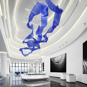 <span class=keywords><strong>Lampadari</strong></span> a Nastro LED Decorativi Personalizzati, Grandi e <span class=keywords><strong>Moderni</strong></span>, per Hall di Hotel e Ville, Forme e Colori Creativi - Product Image 3