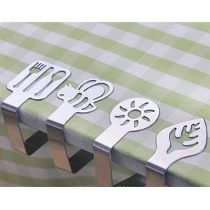 Probebi 4 pezzi tovaglia in acciaio inox clip copertura morsetti holdre per picnic - Product Image 1