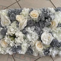 Panel Dinding Bunga Plastik Buatan 40*60cm Warna Pastel Pink Ungu Krim Mawar untuk Dekorasi Salon dan Acara