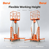 Plateforme élévatrice double colonne en alliage d'aluminium Berui SJYL0.12-8, capacité de charge hydraulique 120 kg, plateforme 0,60x0,60 m pour tâches en hauteur