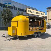 Remolque de Comida Retro ONLYWE en Venta, Remolque de Comida para Hamburguesas, Tacos y Wraps de Pollo con Parrilla y Freidora para Comida Callejera