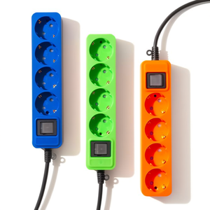 Multi-Outlet Power Strip 4-Way 2M <b>With</b> <b>Switch</b> Pink Green Blue Orange PP Material - Product Image 2