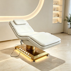 <b>Electric</b> Facial Bed Professional Luxury Stainless Steel Gold 3 Motors Curved Salon Spa Lash Bed Massage <b>Table</b> Facial Beauty Bed - Product Image 2