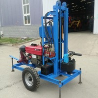 Kangtui Foreuse hydraulique portable pour puits d'eau de 150 m, système de tiges de forage de 50 mm, moteur, pompe, boîte de vitesses haute performance