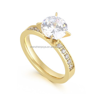 Anéis de Casamento Clássicos POYA em Promoção, 3mm e 6mm, Anel de Casal em Ouro <span class=keywords><strong>18K</strong></span> com Diamante para Homens e Mulheres - Product Image 2