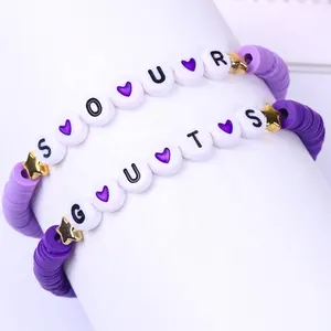 Hot Selling Lavender Friendship Bracelet Set Music Fans Polymer Clay Taylor Bracelets