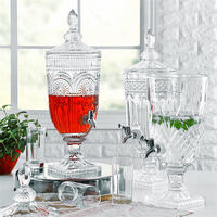 Distributeur de boissons en verre 2L pour hôtel, carafe à jus, distributeur de boissons glacées, bouteille en cristal avec robinet, conteneur à vin, pichet à eau froide
