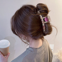 Pinces à cheveux rétro épaissie en acétate pour femmes, vente en gros d'usine, grande pince à griffe élancée, épingles à cheveux professionnelle