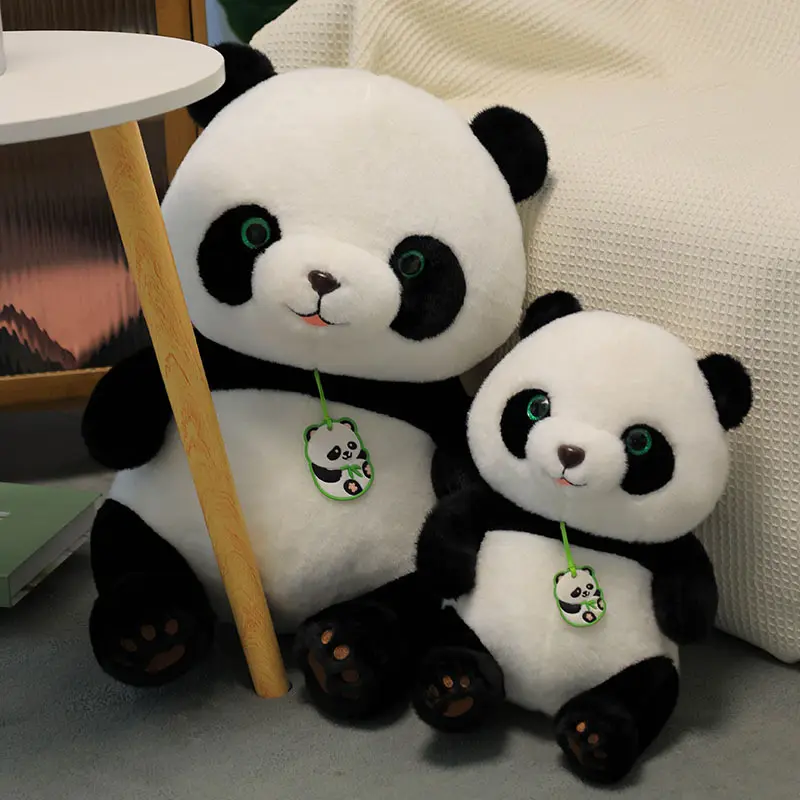 Panda géant fabriqué en usine peluche Kawaii super doux coussin grandes peluches personnalisées grandes poupées mascotte