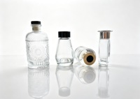 Bouteille diffuseur à roseaux en verre transparent à motif rétro, 100ml, 150ml, 300ml, vide, gaufrée, pour parfum et décoration de boutique - Meilleures ventes