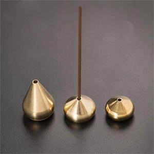 BECORA - Porta Incienso de Latón con Forma de Gota de Agua, Mini Quemador de Incienso Dorado para Yoga y Meditación - Product Image 1