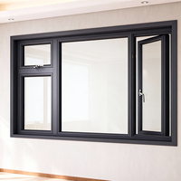 Fenêtre à battant en aluminium à double vitrage, haute qualité, efficacité énergétique, personnalisée, moderne, couleur noire et blanche