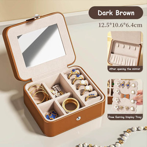 Boîte de rangement pour boucles d'oreilles <span class=keywords><strong>et</strong></span> clous d'oreilles de luxe haut de gamme, bijoux à la main, anneaux <span class=keywords><strong>et</strong></span> colliers, étui à bijoux portable en or, nouvelle arrivée - Product Image 6