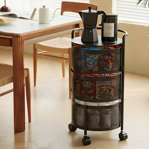 3/4/5 Tier Foldable Carbon Steel <b>Kitchen</b> <b>Storage</b> Rack with Wheels Modern Design Corrosion Protection <b>for</b> Food Containers - Product Image 4