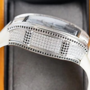 Nuevo Reloj Mecánico de Lujo para Hombre, Forma Tonneau, Movimiento Automático, Esqueleto, con Diamantes Baguette, Reloj de Pulsera - Product Image 4