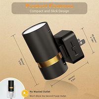 ZHILAI Lampe de chevet moderne à capteur de lumière, mini veilleuse murale à brancher, LED blanc chaud, intensité réglable, pour chambre et couloir
