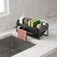 Herstellung Rostbeständiger Kohlenstoffstahl Wasserdichter Moderner Küchenspülbecken-Schwammhalter Arbeitsplatten-Organizer Aufbewahrungsregal
