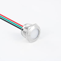 Luz Indicadora LED Multicolor HUSA de 22 mm con Clasificación IP65, 48 V, Metálica, con Cable de 150 mm, Vida Útil de 50000 Horas