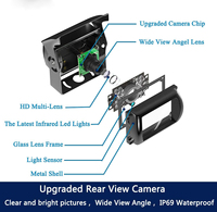 Caméra de recul pour véhicule AHD 1080P avec vision nocturne infrarouge, étanche, 800TVL, 18 IR, 12/24V pour camion, caravane, bus