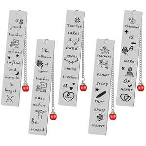 Custom Hotsale Laser Lettering Logo Bookmark Teacher's Day Art Gifts Stainless Steel Bookmarks for Promotional Bookmarks