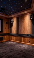 Panneau mural acoustique imperméable en PU, design grain de bois 3D pour l'absorption du son, réduction du bruit, design moderne, home cinéma, enregistrement