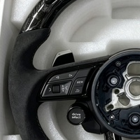 Volant en fibre de carbone forgée avec revêtement en daim et éclairage LED pour Audi TT R8 S3 S4 S5 S6 S7 RS3 RS4 RS5 RS6 A6 C7 RS Q5 Q6 A4 A5 Q7 TTRS Series