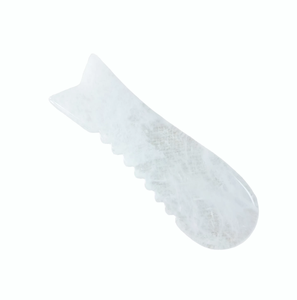 Tabla de Gua Sha de Cuarzo Blanco Natural Transparente en Forma de Pez para Belleza Facial y Ocular, Antienvejecimiento, Reafirmante y Lifting - Product Image 5