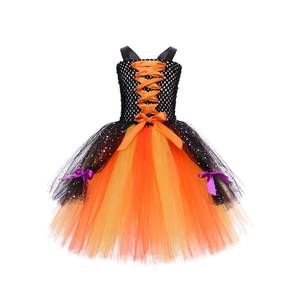 Disfraz de Halloween para Niñas, Color Naranja, Estilo Cuentos de Hadas, Vestido Largo de Bruja para Actuaciones, Gran Venta HP - Product Image 3