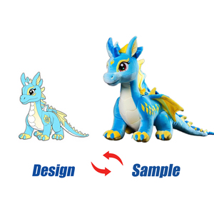OEM ODM, Peluches Personalizados al por Mayor, Mini Peluches Suaves con Hermoso Bordado <span class=keywords><strong>de</strong></span> Dragón y Dinosaurio - Product Image 1