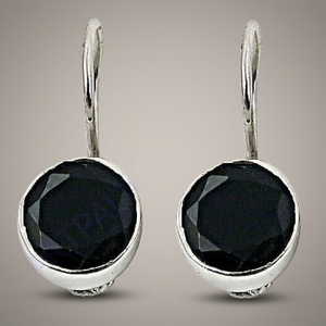 Pendientes de Plata de Ley 925 para Mujer con Piedra de Ónix Negra, Elegantes, Chapados en Rodio Negro, para Uso Diario - Product Image 1