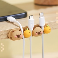 Organisateur de câbles de bureau Capybara Adorable – Clip de fixation pour câbles de charge et de données de téléphone portable