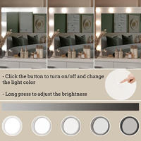Coiffeuse modulaire moderne en bois de 65 pouces avec miroir LED éclairé et 8 tiroirs de rangement pour chambre à coucher
