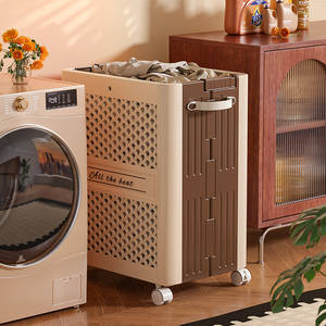 Cesto para Ropa Sucia, Cesto de Lavandería para Baño, con Ruedas Giratorias, Plegable, de Plástico PP, Capacidad de 30-50L - Product Image 3