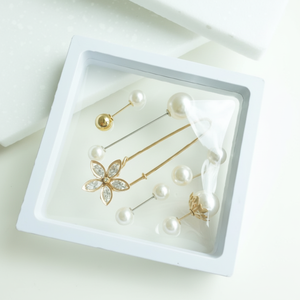 Opportunity Workshop Juego de broches cúbicos de perlas de 6 piezas con estuche de almacenamiento transparente Broches de moda para ropa Costura de ropa - Product Image 1