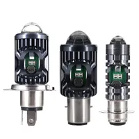 Ampoule de phare de moto LED super lumineuse H4 P43T HS1 H6 BA20D P15D avec lentille de projecteur avant, feux de jour (DRL) rouge et bleu, yeux de démon, faisceau haut et bas