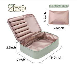 Sac <span class=keywords><strong>de</strong></span> voyage pour maquillage en nylon imperméable pour hommes et femmes, grand format, portable, avec fermeture à glissière - Product Image 4