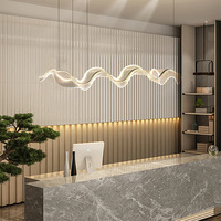Lustre linéaire LED moderne personnalisé en forme de ruban, style nordique, pour salle à manger, villa, îlot de cuisine