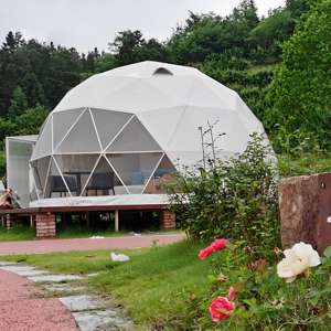 Dôme géodésique de camping de luxe de <span class=keywords><strong>grande</strong></span> <span class=keywords><strong>taille</strong></span> sur mesure, tente à une seule couche, imperméable, transparente, pour exposition en plein air, fête, événement, <span class=keywords><strong>yourte</strong></span> - Product Image 4