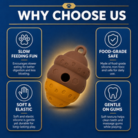 Jouet distributeur de friandises en silicone pour chiens, puzzle alimentaire ovale, mangeoire lente, jouet à mâcher souple et élastique, sûr pour la bouche, interactif
