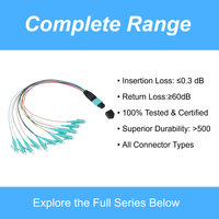 Câble de raccordement MPO/APC à LC/PC 0.9mm 12 fibres | Cordon de raccordement à fibre optique pour centre de données | Connecteurs à fibre optique